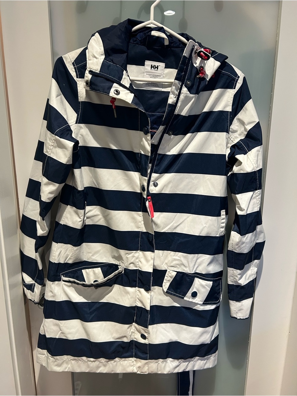 Helly Hansen Navy & White Striped Raincoat size S